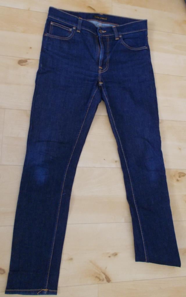 Nudie Jeans co donkerblauwe spijkerbroek! W32/L32, Kleding | Dames, Verzenden, Zo goed als nieuw, Blauw, W30 - W32 (confectie 38/40)