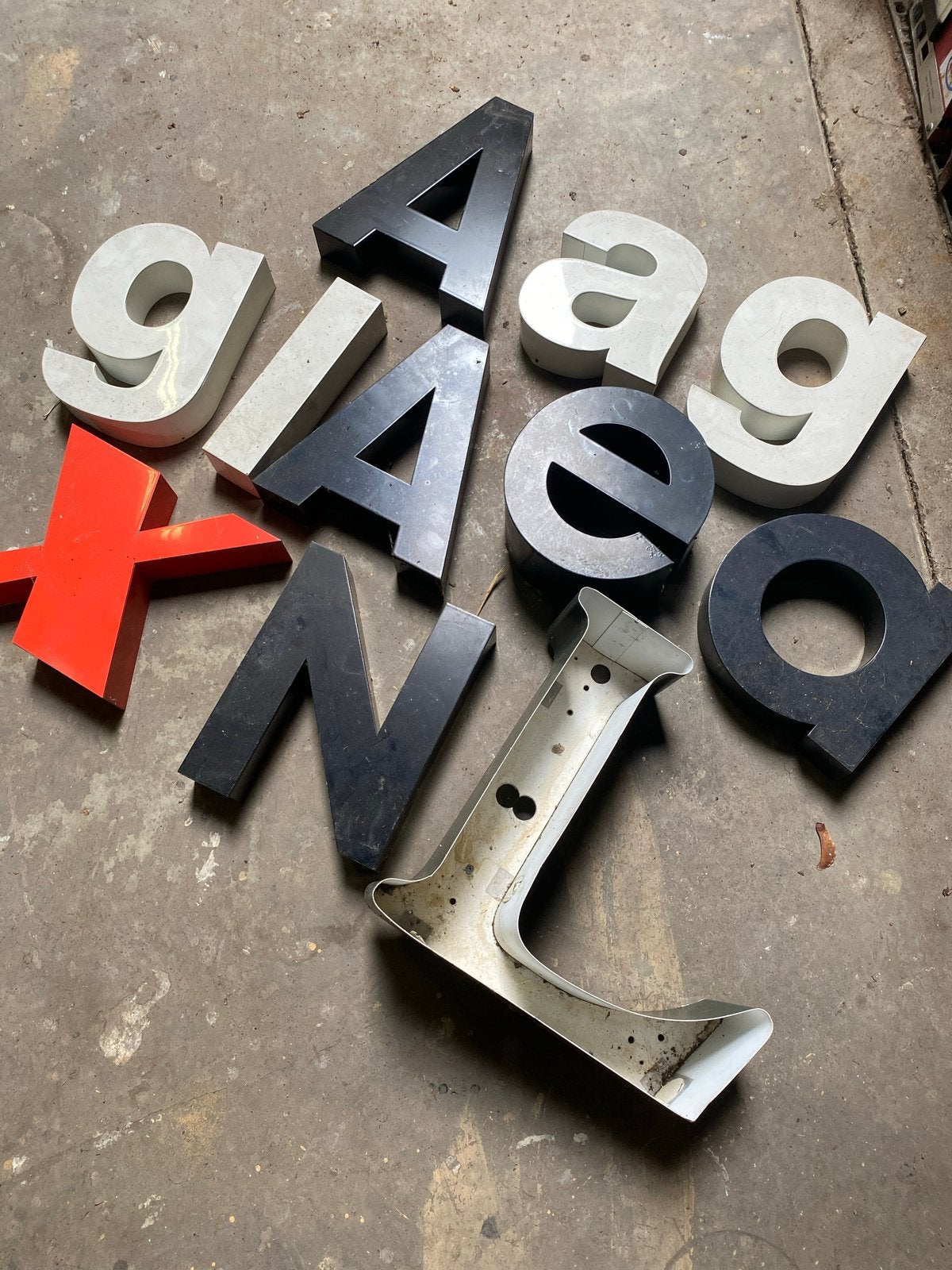 Decoratieve letters doosletter reclame letter aluminium, Ophalen, Gebruikt
