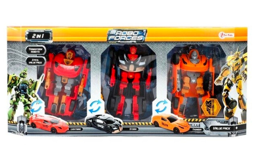 Robo Forces 2-in-1 Veranderbare Robot Auto's - 3-delige set, Ophalen of Verzenden, Nieuw