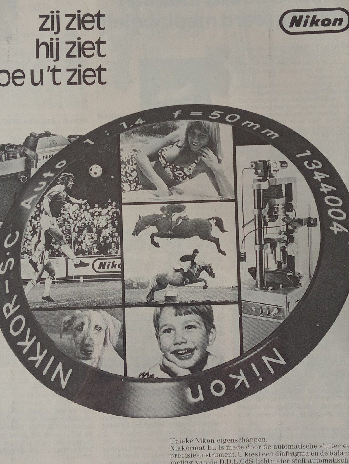 Vintage Nikon advertentie uit tijdschrift begin jaren 70, Ophalen of Verzenden, Gelezen, Overige typen