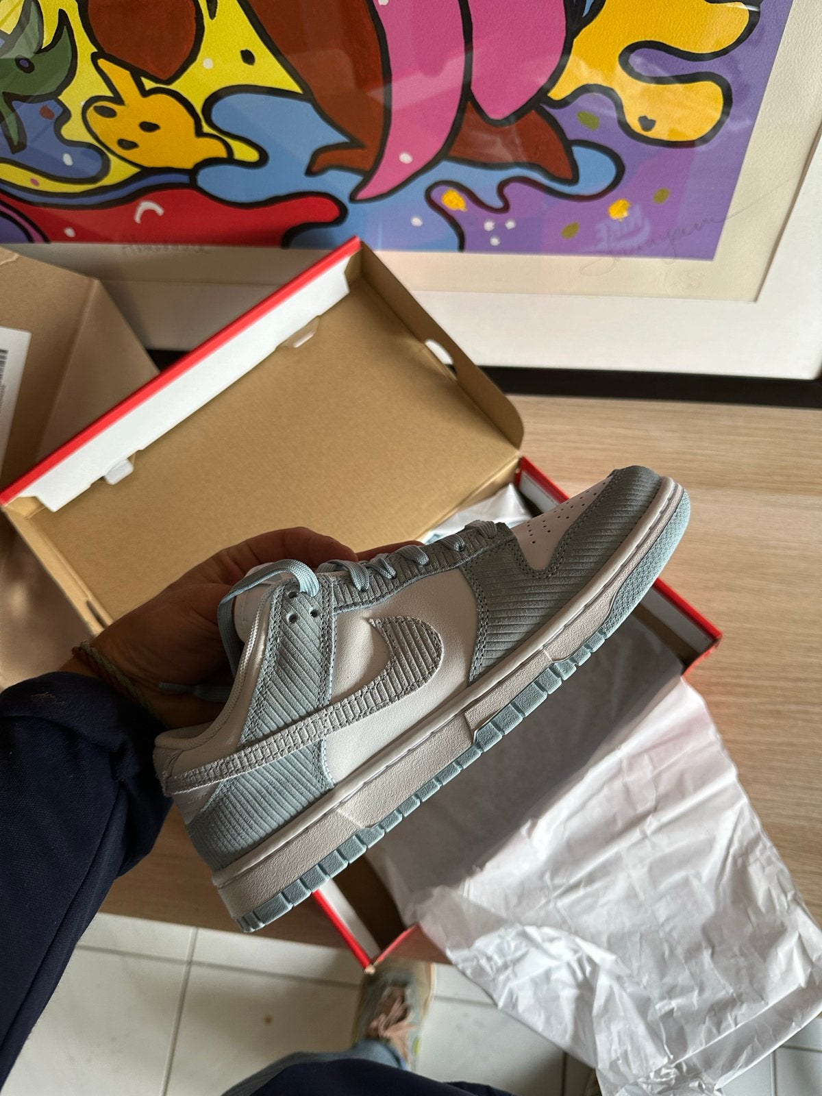 Nike Dunk Low Light Armory Blue/Football Grey, Ophalen of Verzenden, Nieuw, Blauw, Sneakers of Gympen