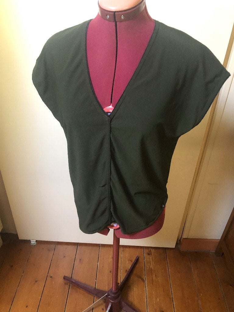 Silvercreek Top Flessengroen XS  & zwarte accenten, Kleding | Dames, Ophalen of Verzenden, Zonder mouw, Maat 34 (XS) of kleiner