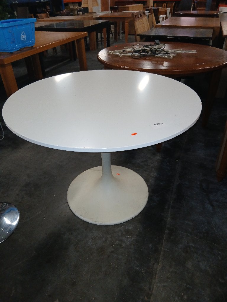 (0659W) Ikea Docksta tafel in witte kleur 103 cm., Huis en Inrichting, Ophalen, Gebruikt, Rond, Overige houtsoorten