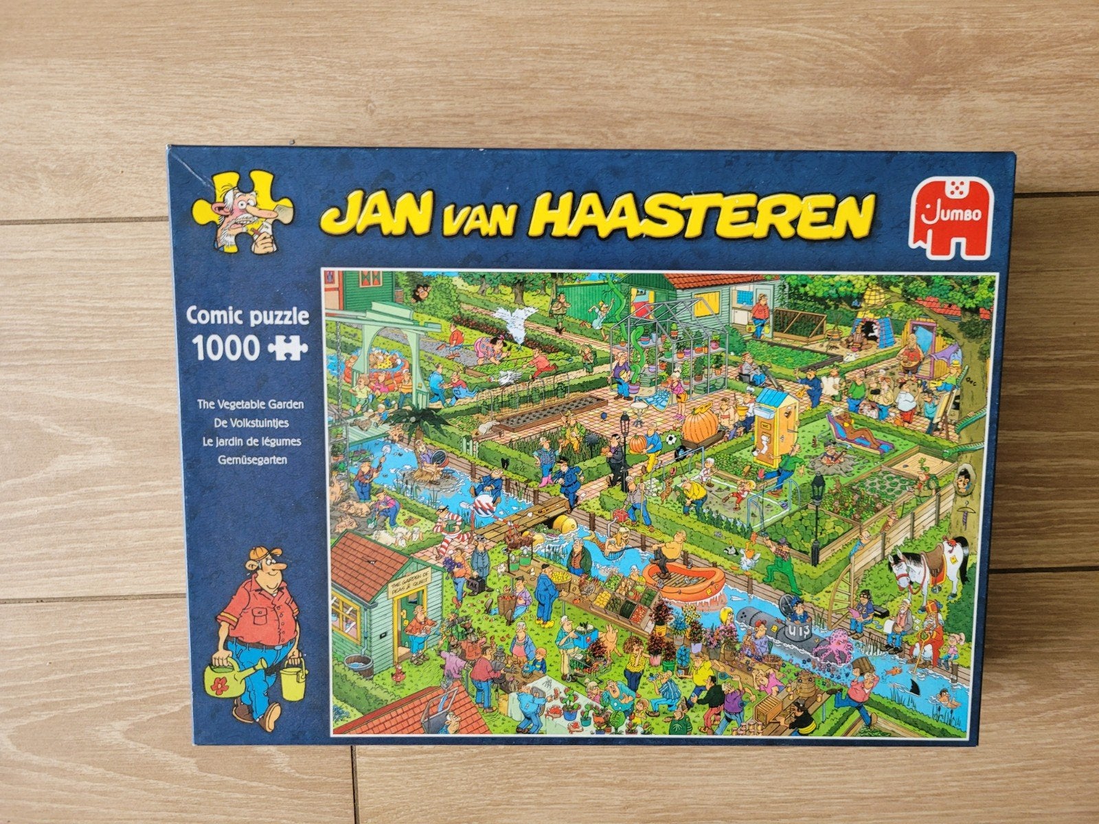 Jan van Haasteren - De Volkstuintjes 1000 stukj, Hobby en Vrije tijd, Denksport en Puzzels, Ophalen of Verzenden, 500 t/m 1500 stukjes