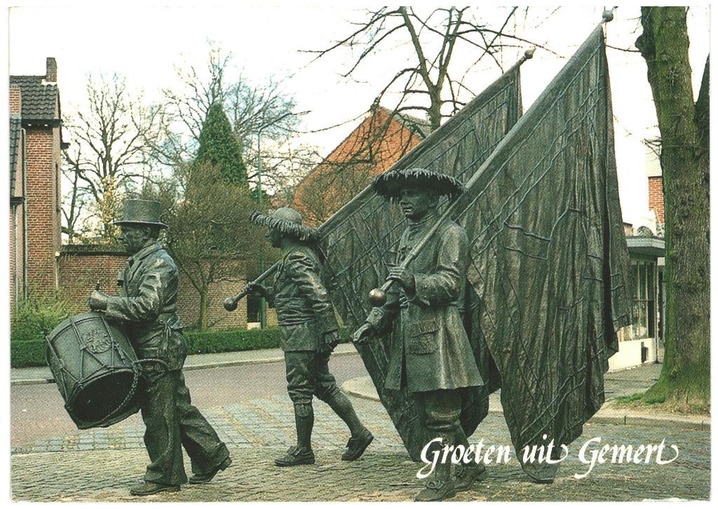 993134 Gemert De Rooi en de Grûn skut, zegel Elfstedentocht, Verzamelen, Ansichtkaarten | Nederland, Ophalen of Verzenden, 1980 tot heden