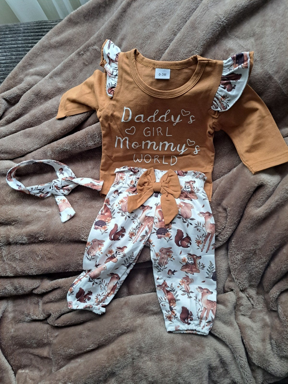 Schattige babykleding set: Daddy's Girl Mommy's World, Ophalen of Verzenden, Nieuw, Maat 56