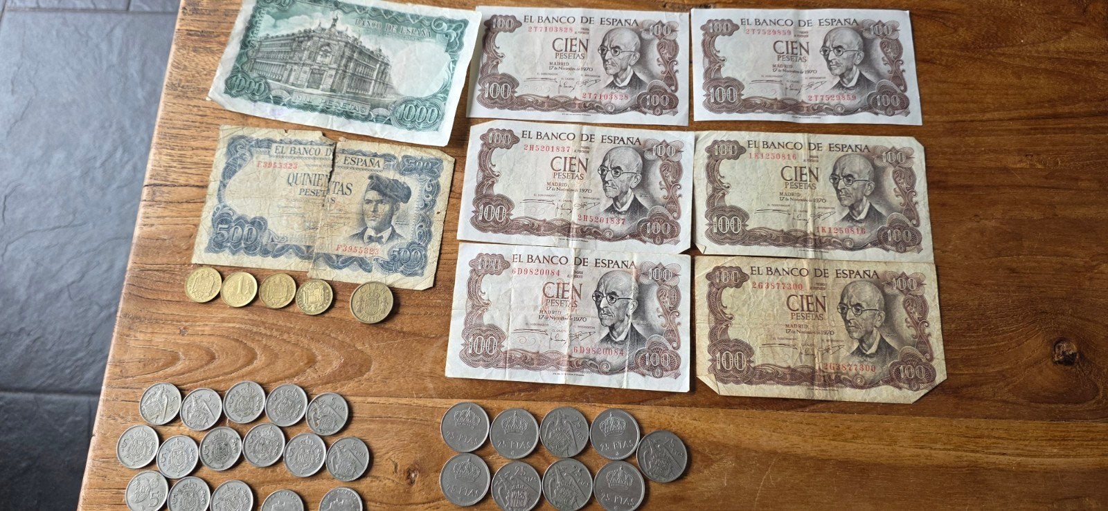 Oude Spaanse bankbiljetten en munten - Diverse collectie, Postzegels en Munten, Bankbiljetten | Europa | Eurobiljetten, Ophalen