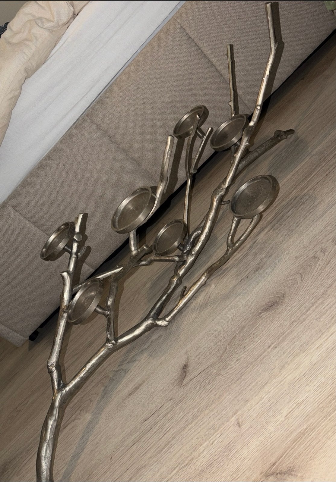 Colmore Decoratieve Kandelaars Set - Takken Design, Ophalen, Gebruikt, Metaal, Grijs