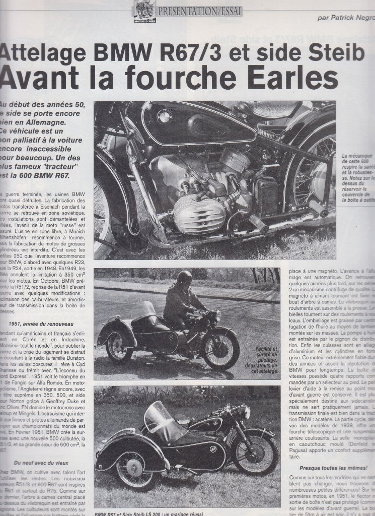 Motorcycle BMW R 67/3 Steib Sidecar classic bike, Verzenden, Gelezen