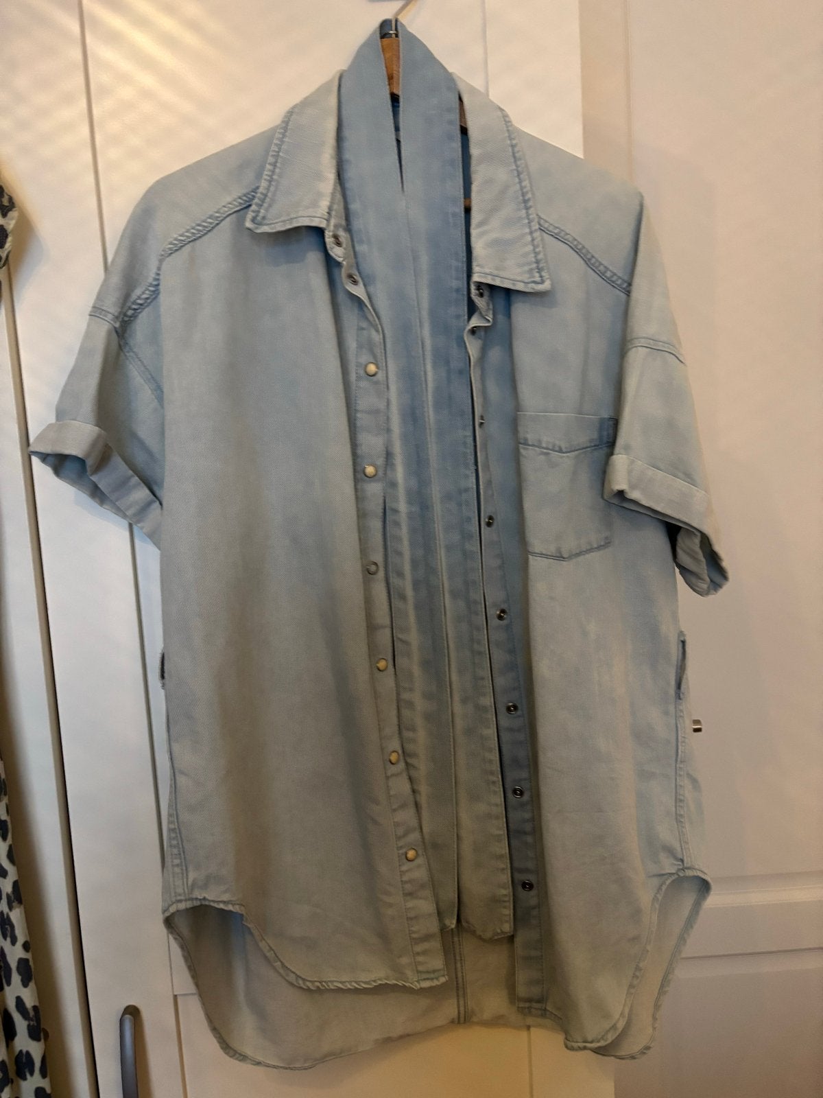 OBJECT spijkerblouse met korte mouwen en ceintuur, Kleding | Dames, Blauw, Maat 42/44 (L), Ophalen of Verzenden, Zo goed als nieuw
