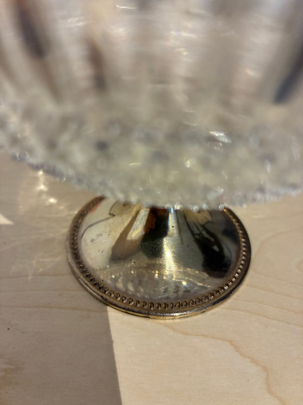 Glazen schaal op verzilverde voet - Vintage design, Ophalen of Verzenden