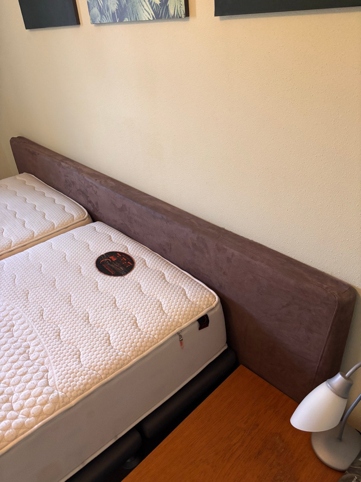 tweepersoonsbed met onderstel en hoofdborden matrassen, Ophalen, Bruin, Tweepersoons, 180 cm