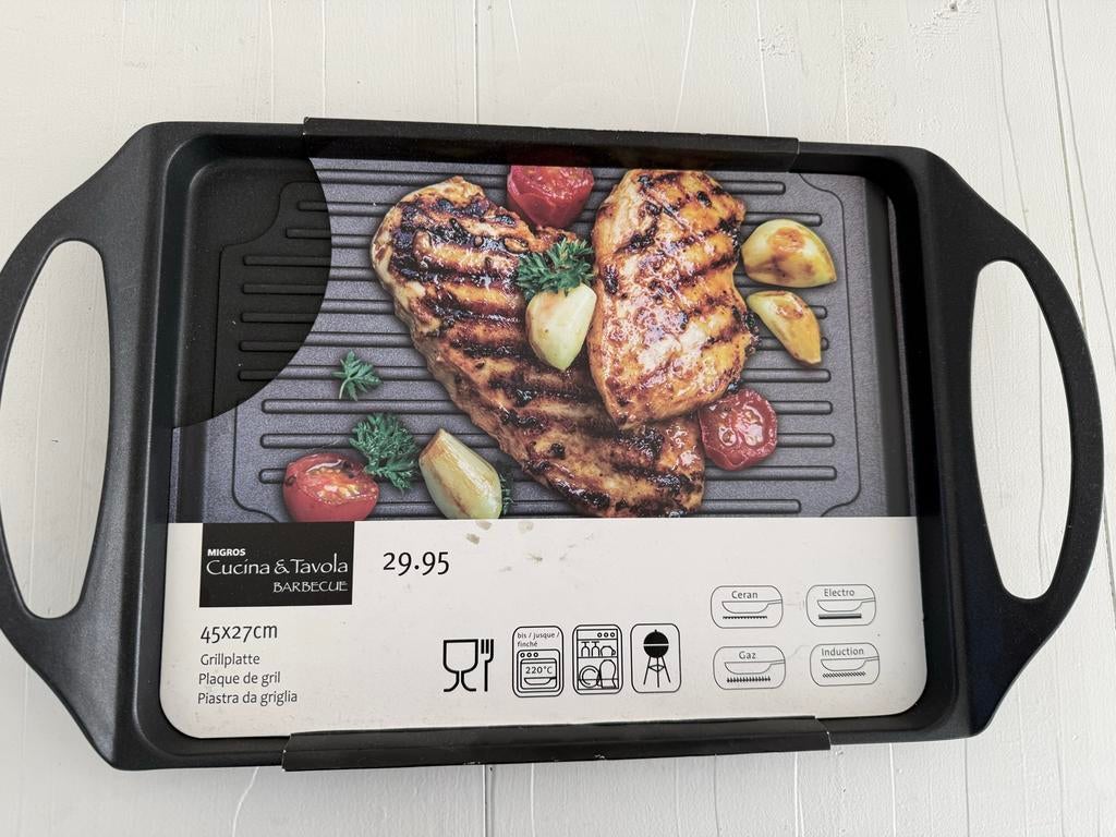 Grillplaat voor BBQ, kookplaat, inductie, gas, keramisch, Ophalen of Verzenden, Nieuw, Tafelgrill