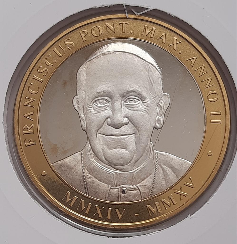 Vatucaan medaille 2015 "Paus Franciscus - Bezoek aan Azië", Ophalen of Verzenden, Overige materialen, Buitenland