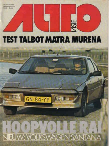 Autovisie 4 1981 : Talbot Matra Murena - VW Jetta Turbo, Ophalen of Verzenden, Gelezen, Algemeen