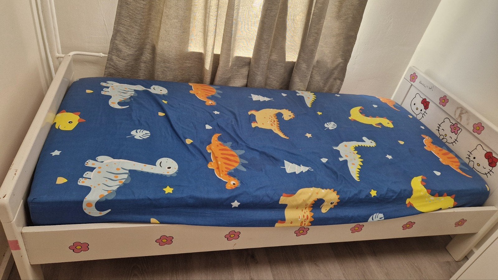 Eenpersoons kinderbed 90x200 cm, Gebruikt, 90 cm, Eenpersoons, Wit