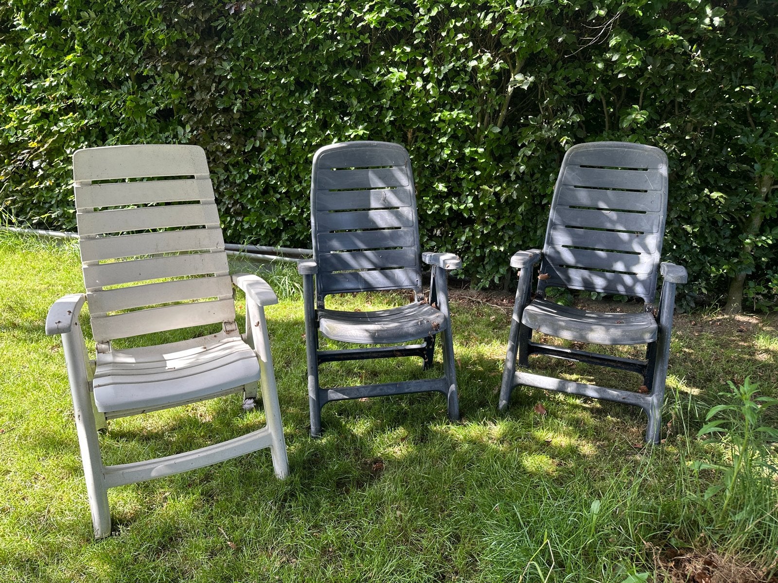 Gratis tuinstoelen (3 stuks), Tuin en Terras, Tuinstoelen, Gebruikt, Kunststof, Inklapbaar, Ophalen