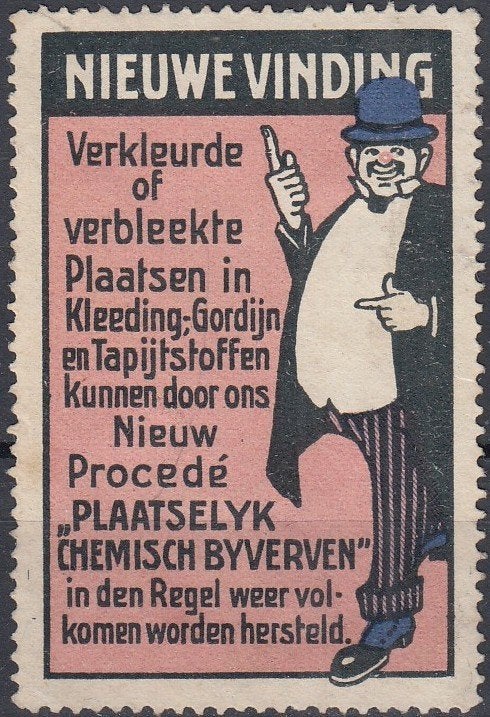 Nederland- Sluitzegel- 1915- Sluitzegel Stomerij- Wasserij-1, Postzegels en Munten, Verzenden, T/m 1940, Postfris