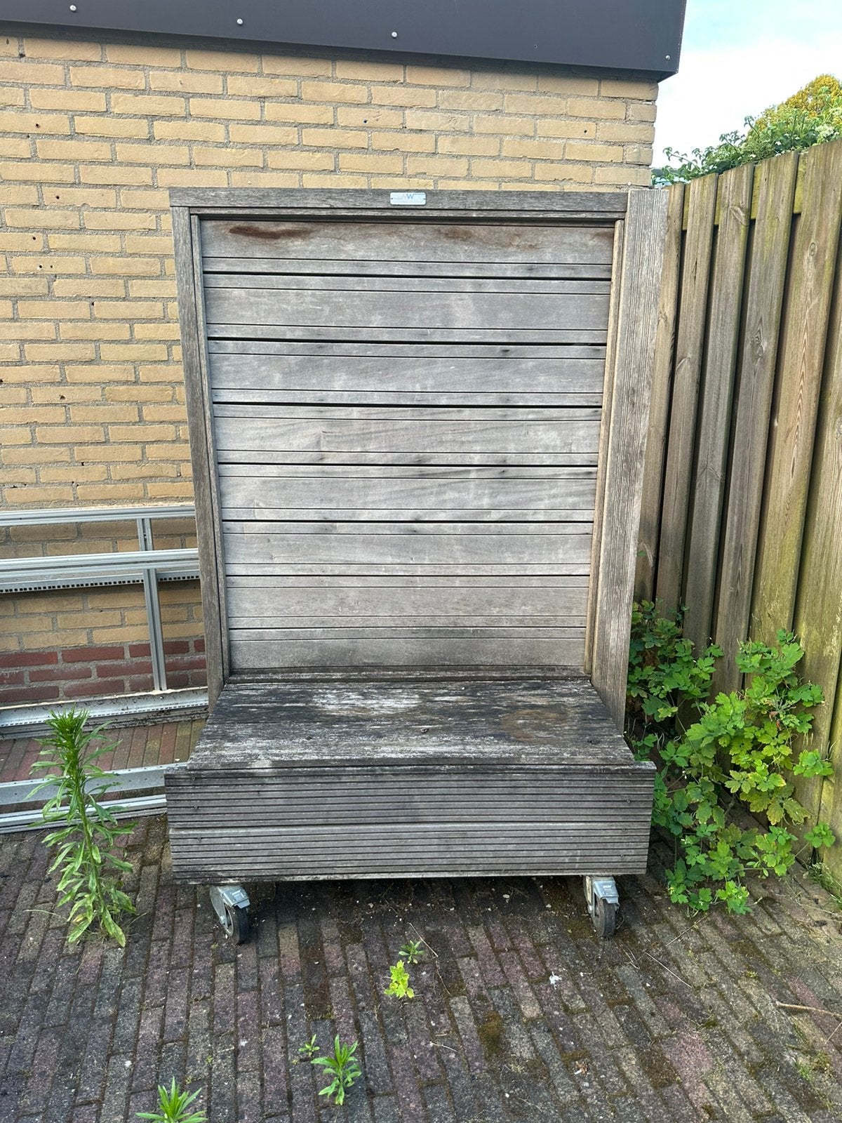 Mobiel windscherm op zwenkwielen 2x, Tuin en Terras, Tuinschermen, Ophalen, Gebruikt, 100 tot 150 cm, 150 tot 200 cm