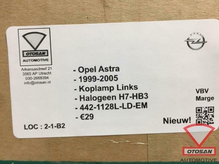 opel astra 1999 2005 koplamp links h7 hb3 halogeen nieuw! 44, Auto-onderdelen, Verlichting, Ophalen of Verzenden, Kontakt@opel-infoservice.de