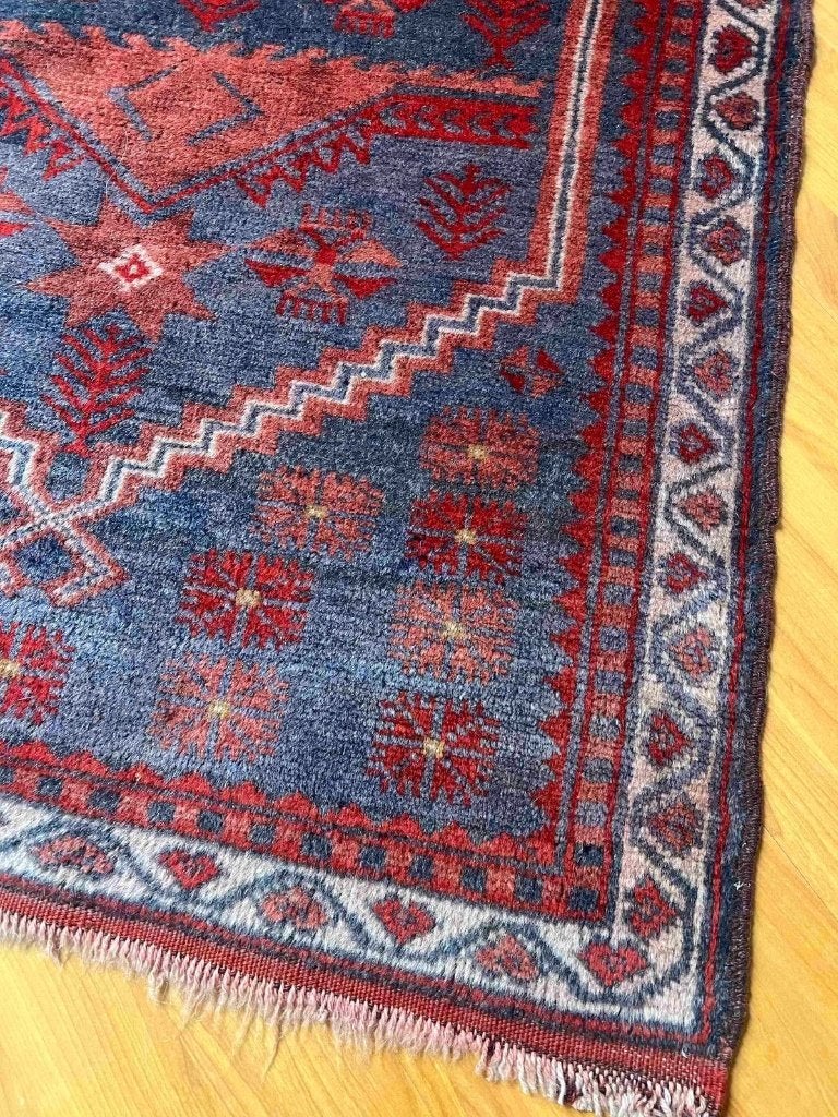 Handgeknoopt Beloetsjisch tapijt 122/71 cm, Huis en Inrichting, 100 tot 150 cm, Blauw, Djt@dejuistetoon.eu, Zo goed als nieuw