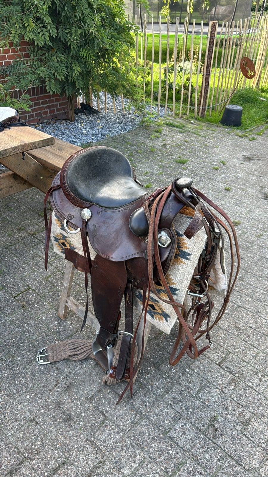 R.W. Bowman Westernzadel incl hoofdstel en nieuwe pad, Dieren en Toebehoren, Ophalen of Verzenden
