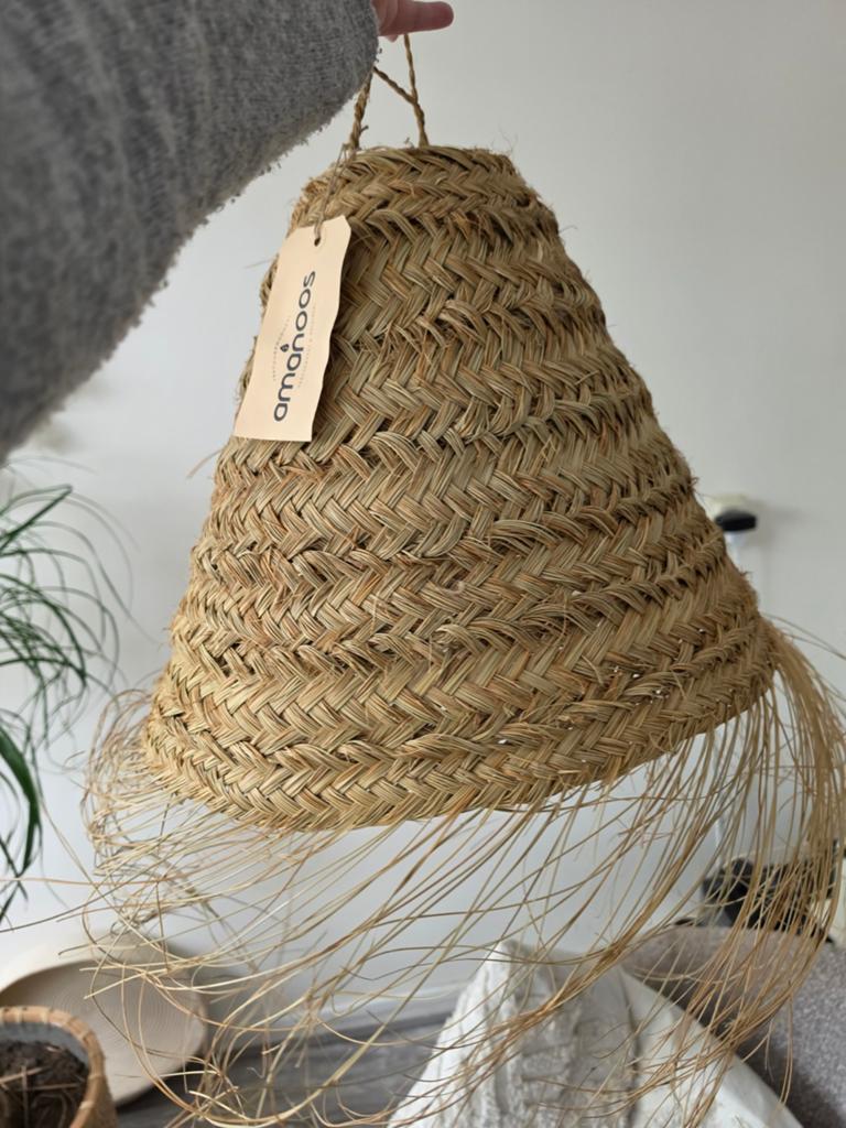 Amanoos lampenkap "Elenata" - Nieuw - espartogras, Huis en Inrichting, Lampen | Lampenkappen, Ophalen, Bohemian, Natuurlijk, Organisch