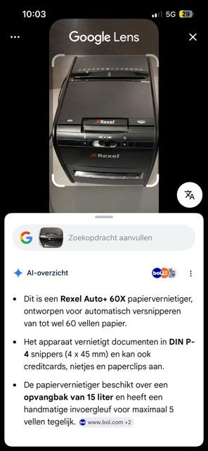Rexel papiervernietiger auto+ 60x, Ophalen, Zo goed als nieuw