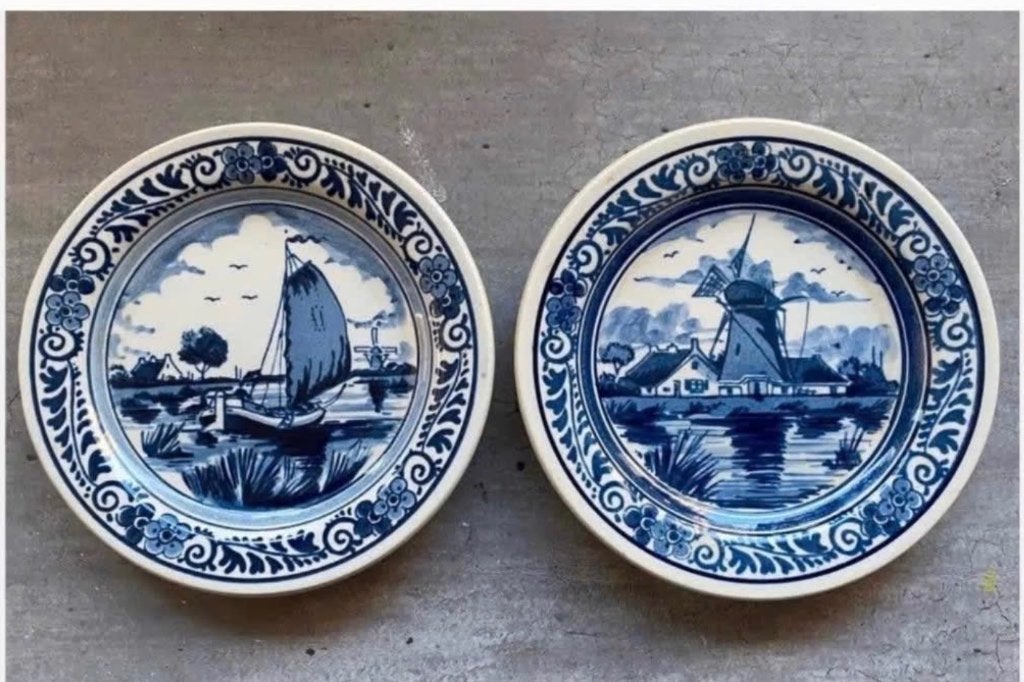 Royal Goedewagen set 2 wandbordjes Blue Delft pr.p.stuk, Ophalen of Verzenden