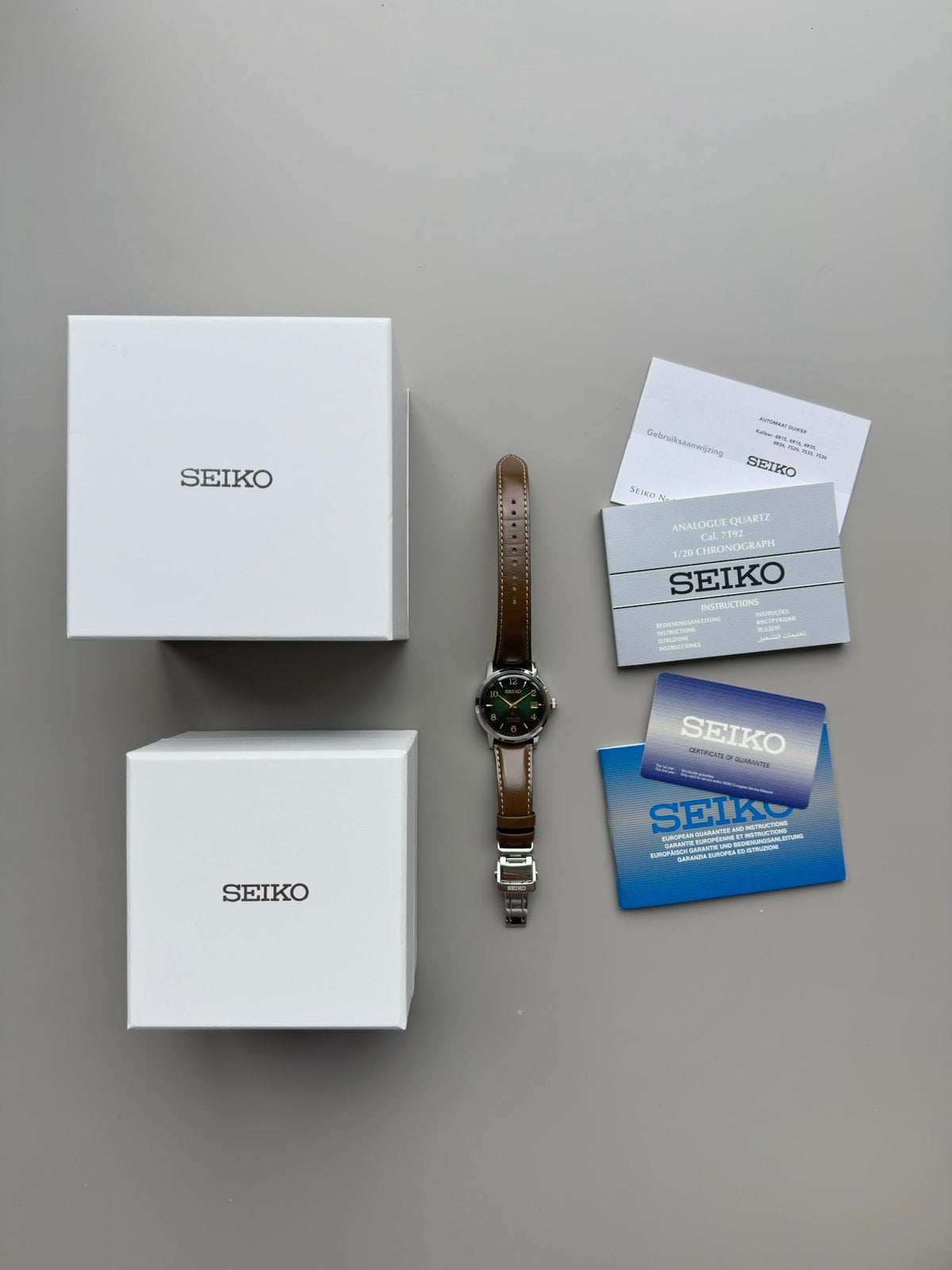Seiko Presage Mojito SRPE45J1 | Prachtige groene wijzerplaat, Ophalen, Seiko, Leer, Staal