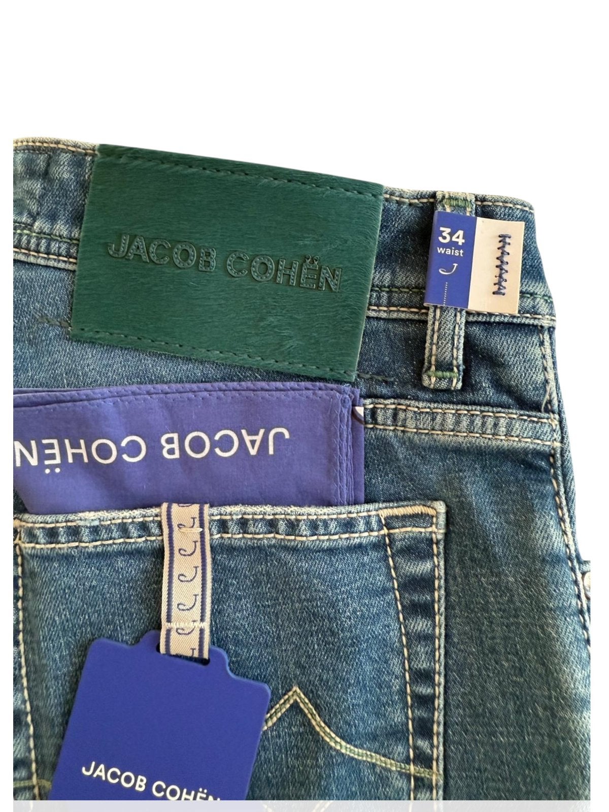 Jacob Cohen jeans 34 Nick slim stretch blue NEW, Verzenden, Zo goed als nieuw, Blauw, W33 - W34 (confectie 48/50)