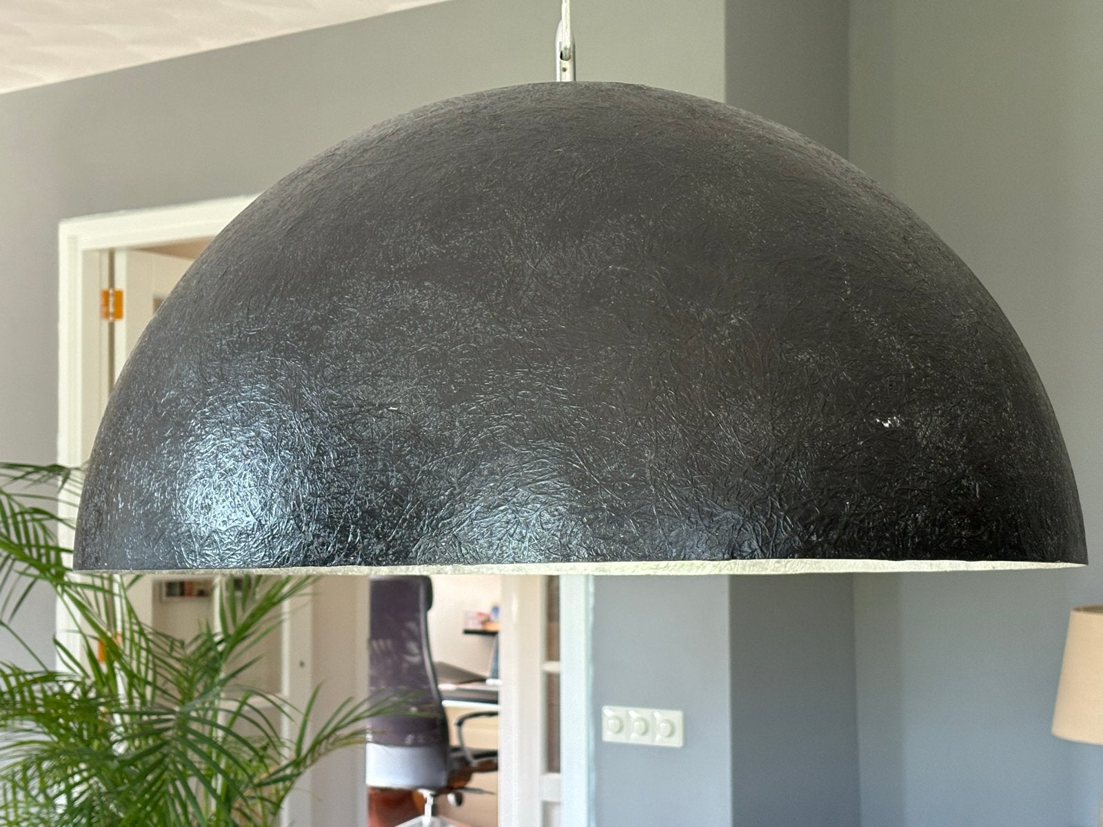 Grote hanglamp, koepelmodel, zwart, Huis en Inrichting, Ophalen, Gebruikt, E27 (groot)