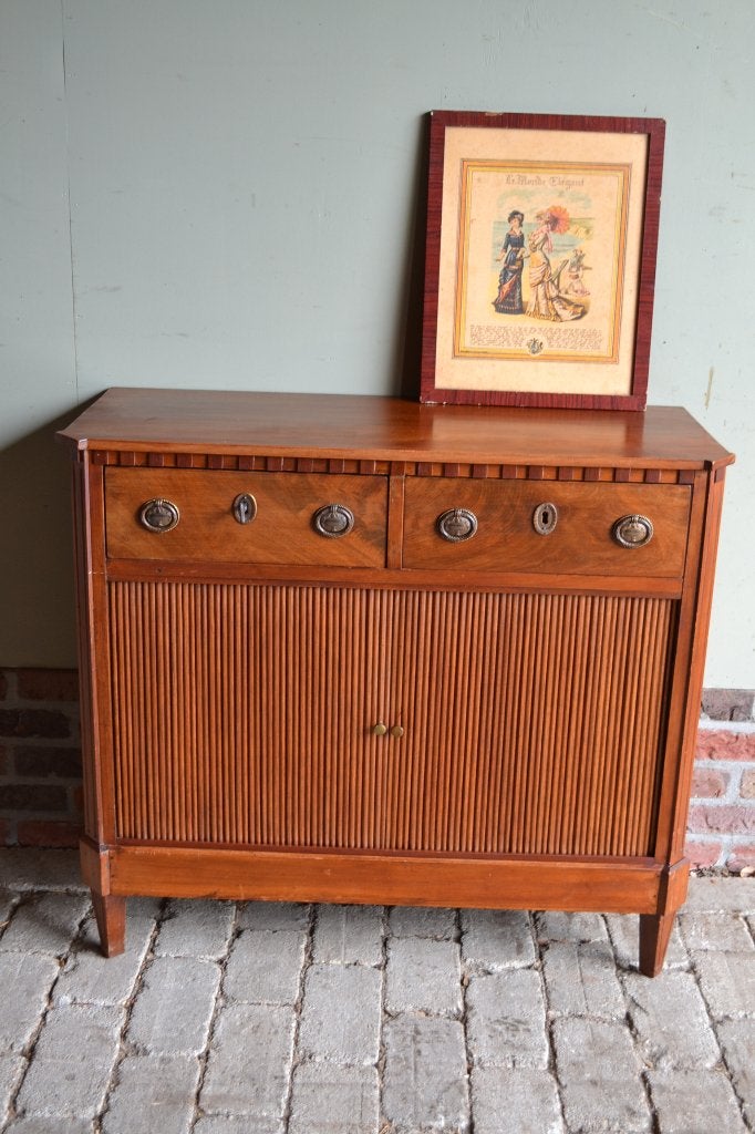 Prachtig antiek mahonie houten dressoir met jaloeziedeur., Antiek en Kunst, Verzenden