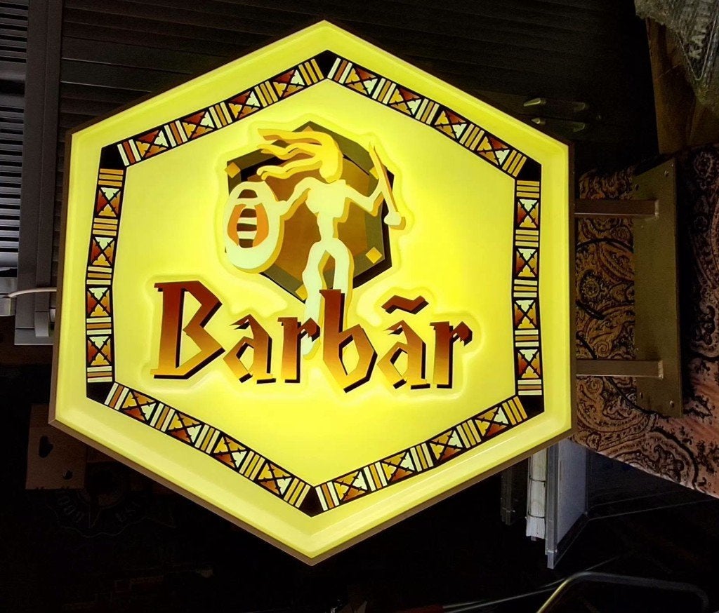 Pracht grote lichtbak, lichtreclame voor Barbãr honingbier🍺, Ophalen, Gebruikt, ., Lichtbak of (neon) lamp