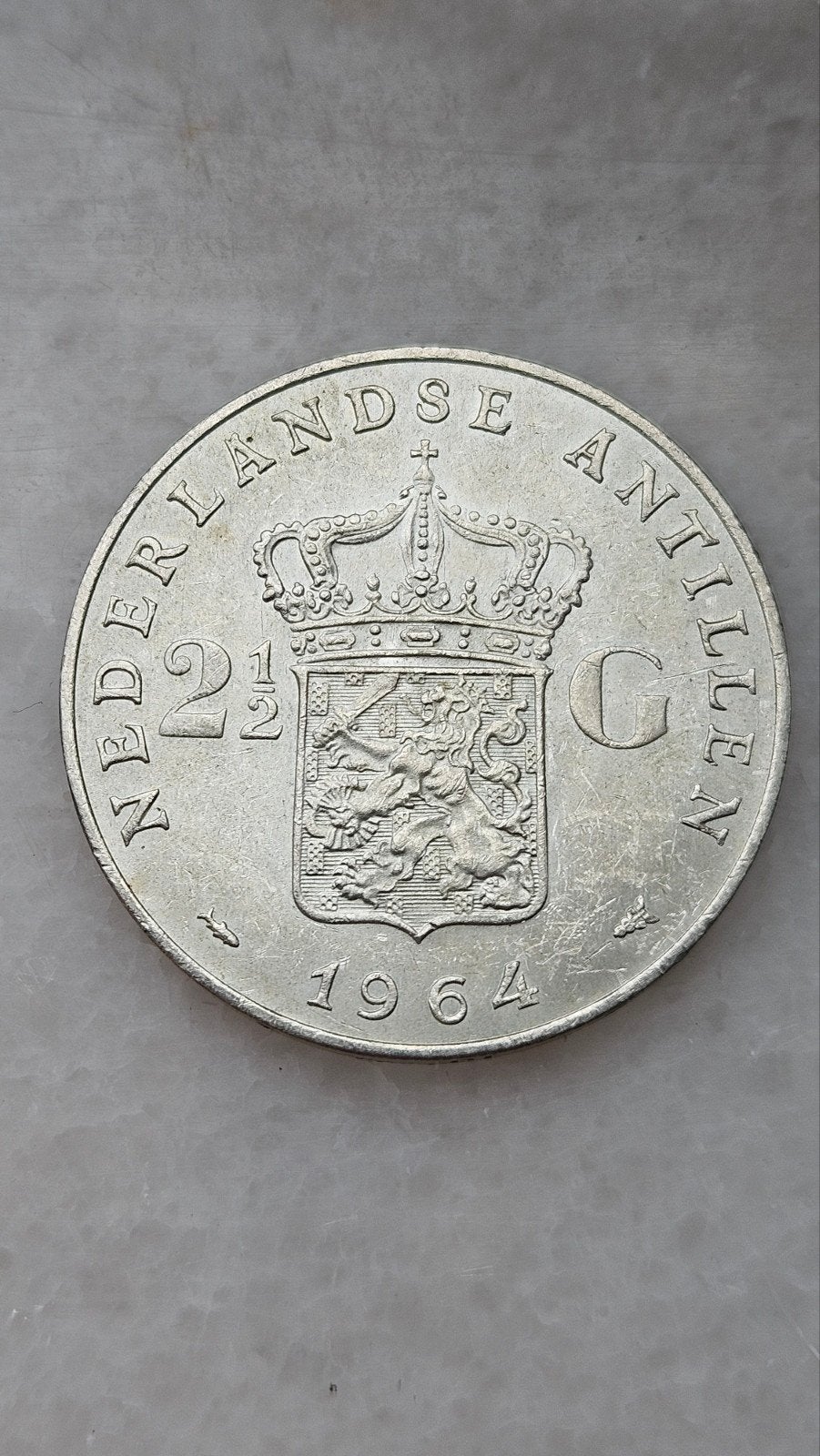 2.5 gulden 1964 nederlands antillen, Postzegels en Munten, Munten | Nederland, Ophalen of Verzenden, Koningin Juliana, Zilver