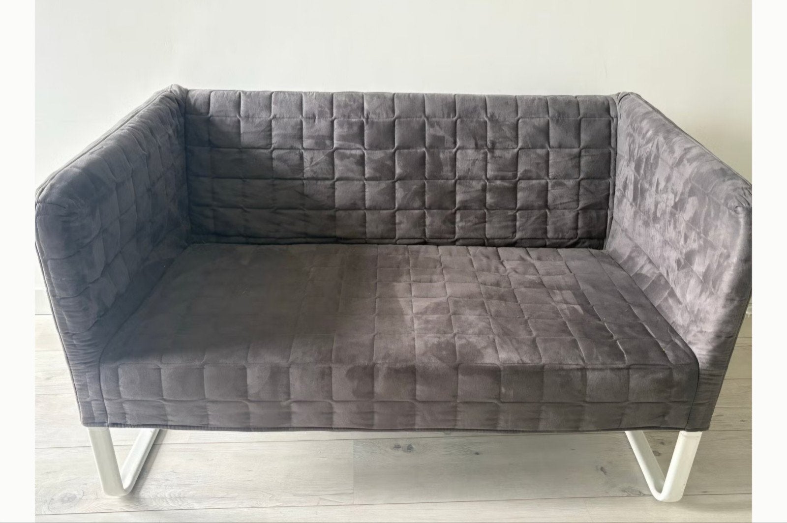Ikea Knopparp grijze bank/bankje, Huis en Inrichting, Gebruikt, 150 tot 200 cm, Tweepersoons, 75 tot 100 cm