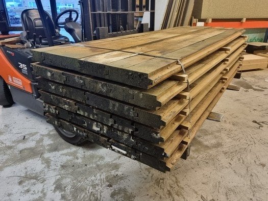 13.85 m2 hardhouten damwand 6.8 cm dik - nr: HP640, Ophalen, Planken, Nieuw, Hardhout