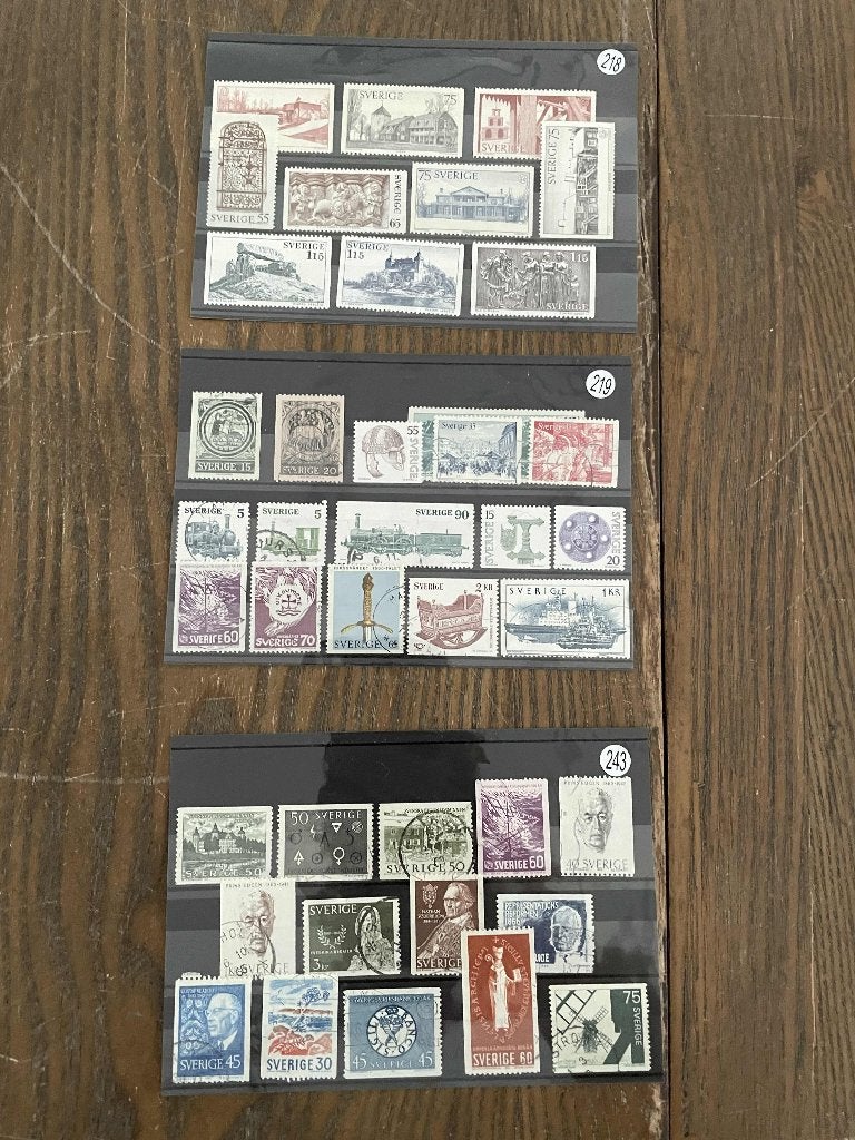 postzegels zweden postzegels kaart 218+219+243, Verzenden, Zweden, Gestempeld