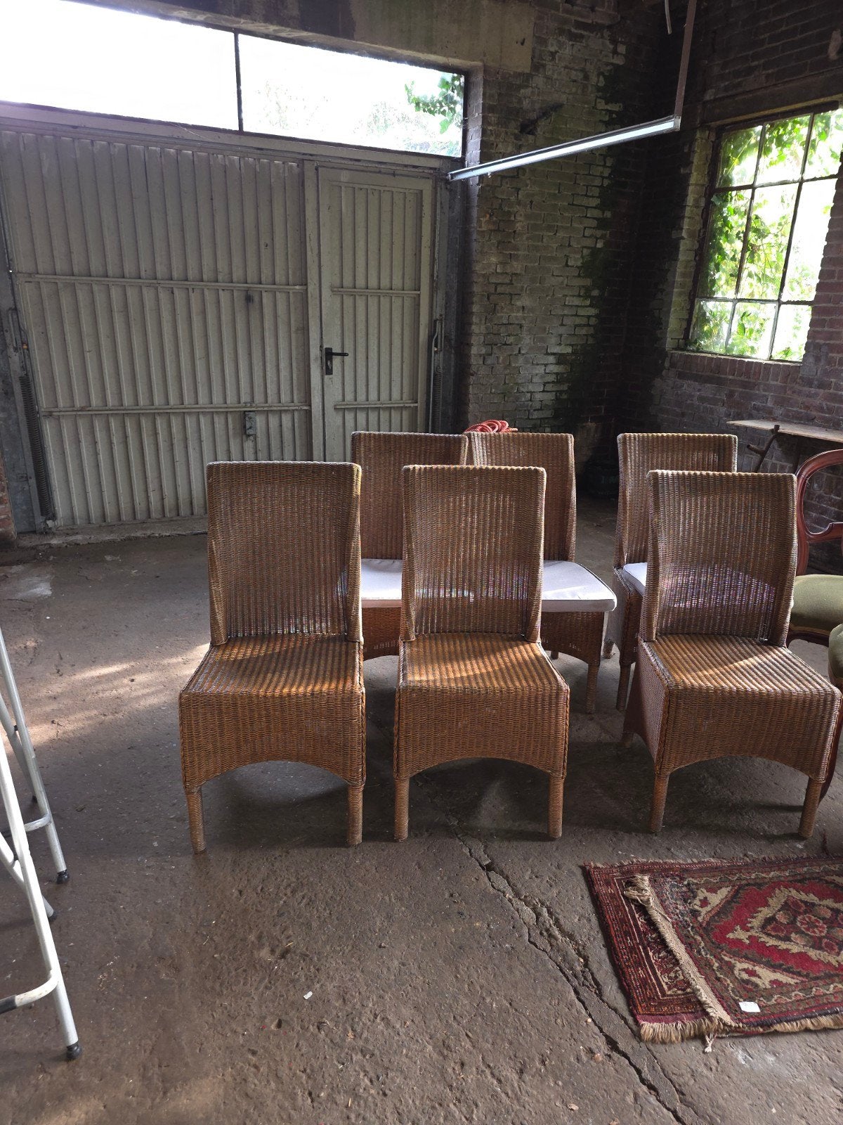 Set van 6 rotan stoelen -, Huis en Inrichting, Ophalen, Bruin, Landelijk, Bohemian, Riet of Rotan