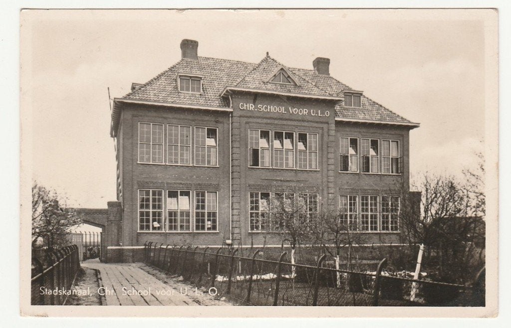 Stadskanaal - Chr School voor ULO, Verzamelen, Ophalen of Verzenden, 1940 tot 1960, Gelopen, Groningen