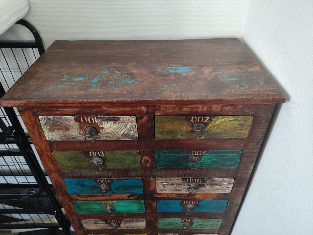Industriële Ladekast / Apothekerskast van Sloophout, Huis en Inrichting, 5 laden of meer, 100 tot 150 cm, Nieuw, 50 tot 100 cm
