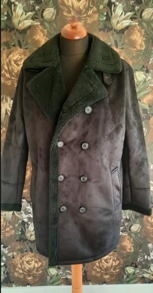zwart jas nep leer 46 48 boho Vintage hippie stijl nieuw, Ophalen of Verzenden, Nieuw, Zwart, Jas of Mantel