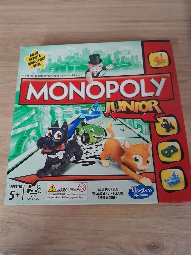 Monopoly juniior met hondje en katje - s1811, Verzenden, Zo goed als nieuw