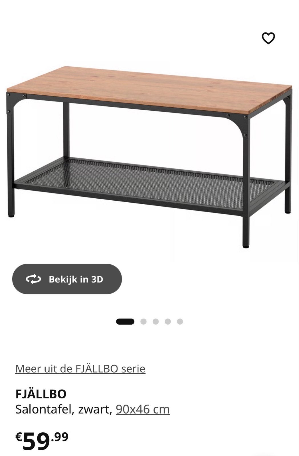 Ikea FJÄLLBO Salontafel, Ophalen, Gebruikt, 100 tot 150 cm, 50 tot 100 cm
