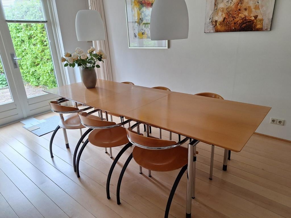 ARCO Tafel Basic en 6 Stoelen Icarus, Ophalen of Verzenden, Rechthoekig, 50 tot 100 cm