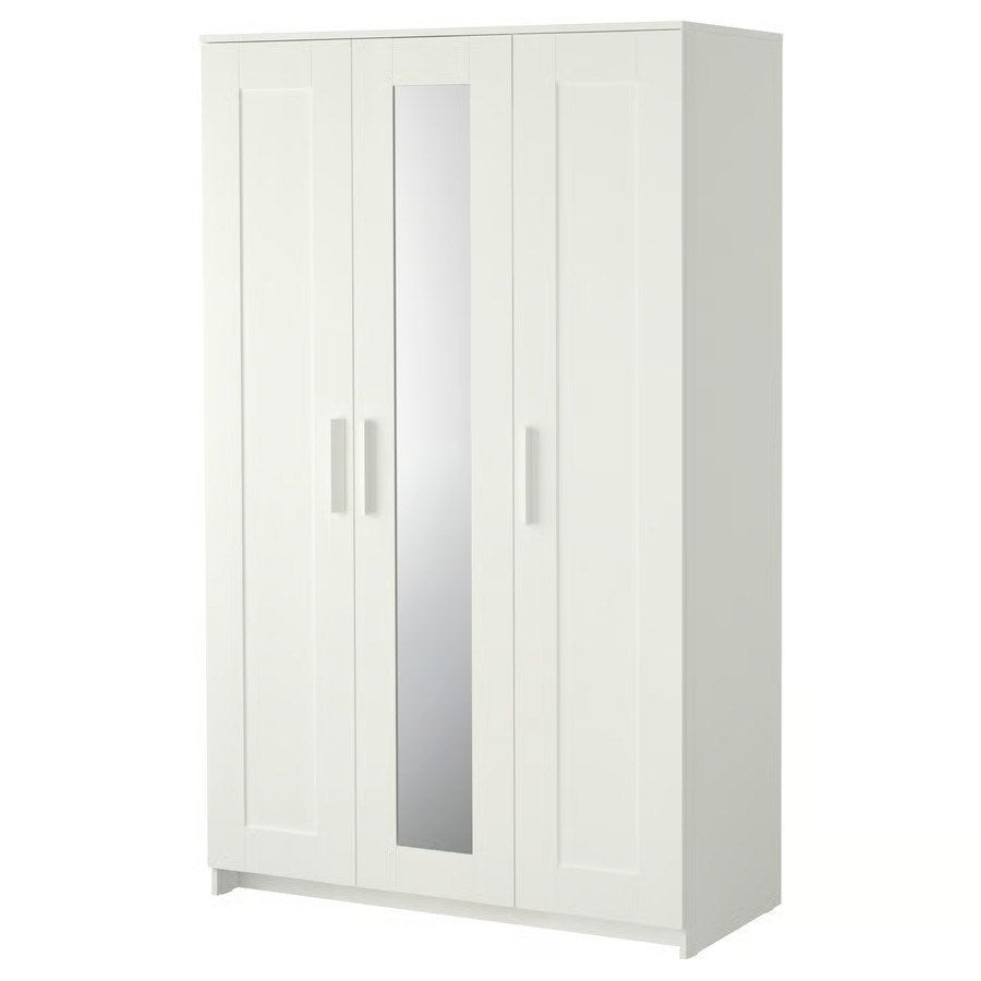 IKEA BRIMNES Kledingkast met 3 deuren, wardrobe 3 doors, Ophalen, Gebruikt, 100 tot 150 cm, 150 tot 200 cm