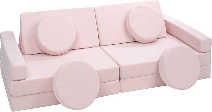 Soft Play Kingdom speelbank/ speelset pastelroze, Ophalen, Zo goed als nieuw