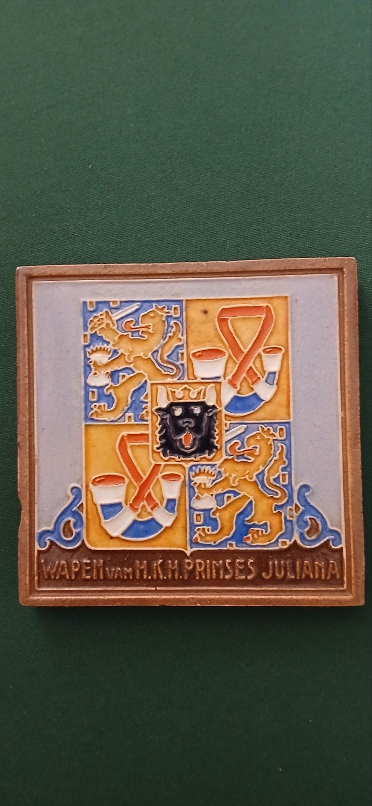 Tegel Wapen H.K.H. Prinses Juliana - Westraven Utrecht, Antiek en Kunst, Ophalen of Verzenden