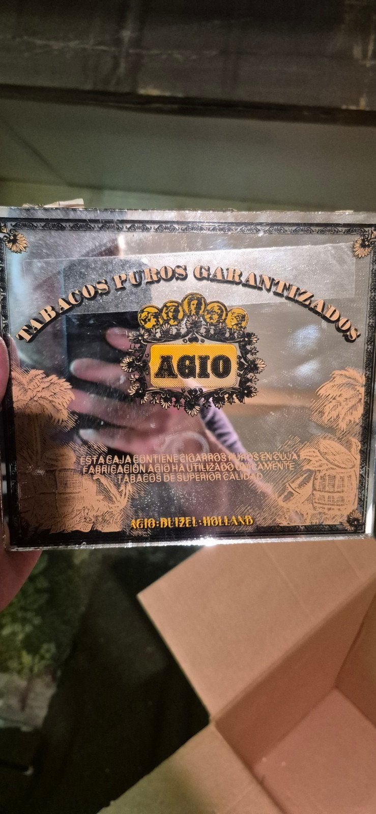 Vintage Agio Sigaren Spiegel - Tabacos Puros Garantizados, Verzamelen, Rookartikelen, Aanstekers en Luciferdoosjes, Ophalen of Verzenden