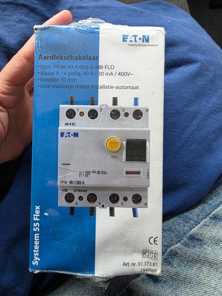 Eaton Aardlekschakelaar PFIM-40-4-003-A-MB-FLO, Ophalen of Verzenden, Nieuw, Overige typen